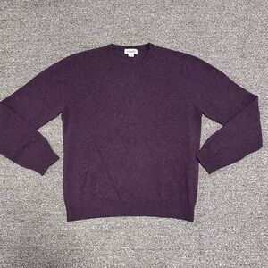 Cashmere Crewneck Sweater Large Heather Purple Plum